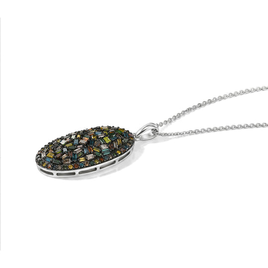 ARGYLE MINE - Blauer Diamant, Natürlicher Champagner Diamant Anhänger mit Kette, ca. 50 cm 925 Silber Rhodiniert ca. 1.02 ct