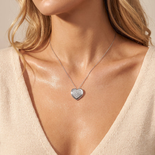 LUXURIANT DIAMOND - Lab Grown Diamant SI-GH SGL zertifiziert Schmuckset ca. 50 cm 925 Silber Rhodiniert ca. 1,00 ct.