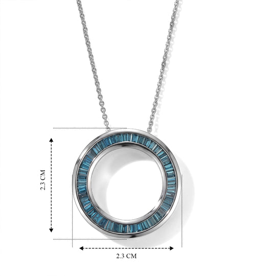 D'Joy Blauer Diamant Schmuckset ca. 50 cm 925 Silber Rhodiniert ca. 1.04 ct