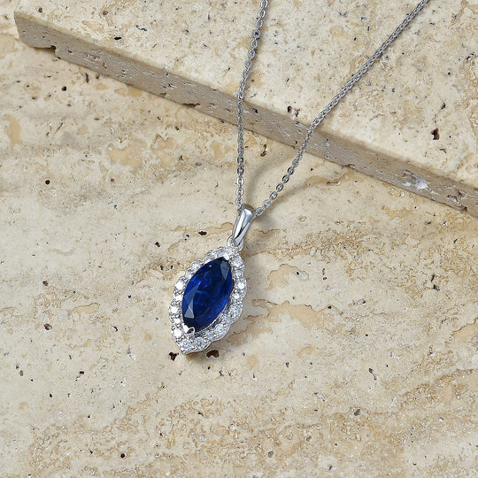 D'Joy AA Kyanit, Moissanit AGI zertifiziert Schmuckset ca. 45 cm 925 Silber Rhodiniert ca. 6,70 ct.