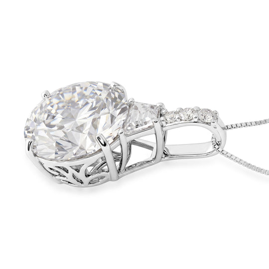 D'Joy Moissanit Anhänger mit Kette, ca. 45 cm 925 Silber Rhodiniert ca. 11.01 ct