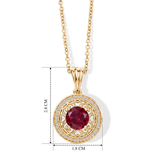EVER TRUE AAA Lab Grown Rubin, Weißer Zirkon Schmuckset ca. 50 cm ca. 3,19 ct.