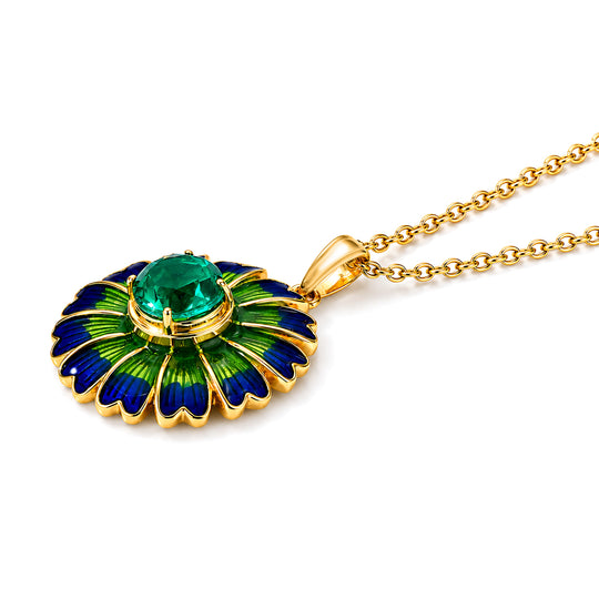 EVER TRUE Pfau Quarz Triplette Schmuckset ca. 50 cm ca. 2,75 ct.