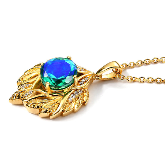 EVER TRUE Pfau Quarz Triplette, Weißer Zirkon Schmuckset ca. 50 cm ca. 3,78 ct.