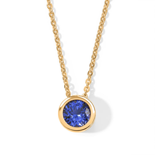 D'Joy Sehr Seltener Tansanit Schmuckset ca. 50 cm 925 Silber 750 Gelbgold vermeil ca. 0.51 ct