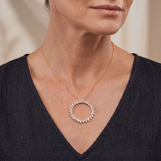 LUXURIANT DIAMOND - Lab Grown Diamant SI-GH Schmuckset ca. 50 cm 925 Silber 750 Gelbgold vermeil ca. 1.00 ct