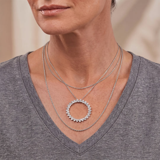 LUXURIANT DIAMOND - Lab Grown Diamant SI-GH Schmuckset ca. 50 cm 925 Silber Rhodiniert ca. 1.00 ct