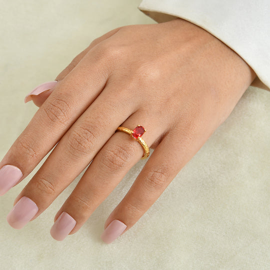 EverTrue Rubin Feuer Triplett Quarz Ringe - 3,21 ct.