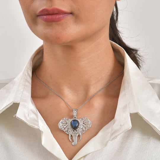EVER TRUE AA Labradorit Anhänger mit Kette, ca. 50 cm ca. 9.15 ct