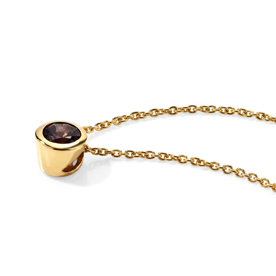 D'Joy Farbwechsel Granat Anhänger mit 50cm Kette, 925 Silber 750 Gelbgold Vermeil - 0,60 ct.
