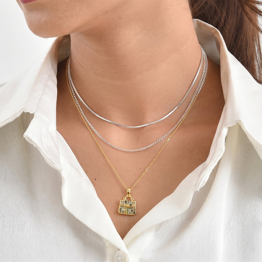 D'Joy Blauer Diamant, Gelber Diamant (IR) Anhänger mit Kette, ca. 50 cm 925 Silber 750 Gelbgold vermeil ca. 0.47 ct