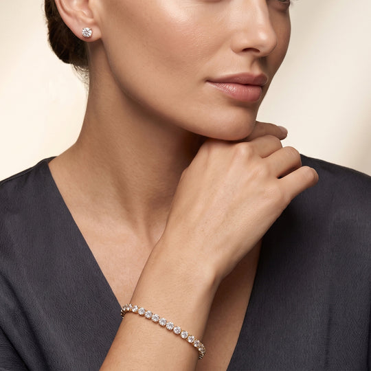 D'Joy Moissanit Schmuckset 925 Silber Rhodiniert ca. 9,75 ct.