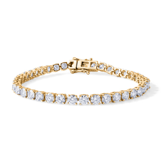 2er Set - D'Joy Moissanit Armband und Ohrringe, 925 Silber Rhodiniert, (Größe 19.00) ca. 9,75 ct.