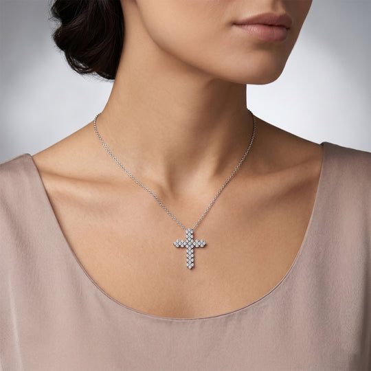 LUXURIANT 1 ct. SGL zertifizierter SI-GH Labor Diamant Anhänger mit 50cm Kette, 925 Silber rhodiniert