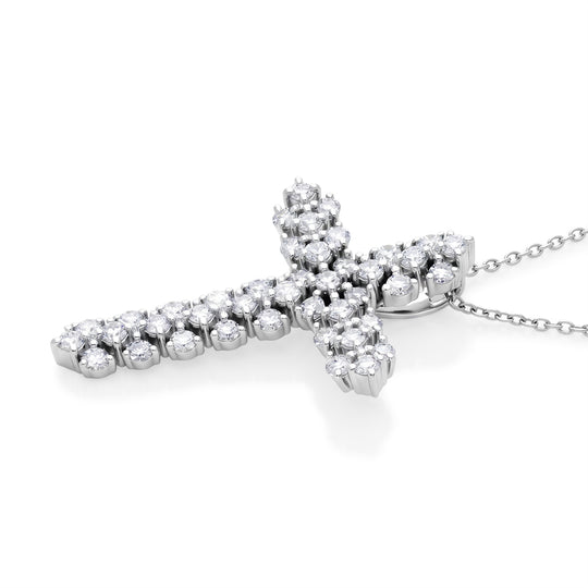 LUXURIANT 1 ct. SGL zertifizierter SI-GH Labor Diamant Anhänger mit 50cm Kette, 925 Silber rhodiniert