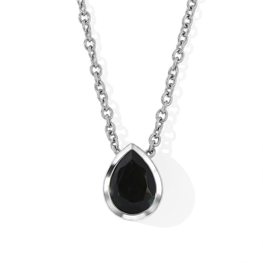 D'Joy Alexandrit Quarz Triplette Anhänger mit Kette, ca. 50 cm 925 Silber Platiniert und Edelstahl Platiniert ca. 1.08 ct