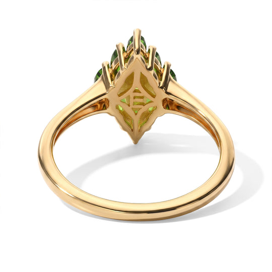 EVER TRUE 2er Set - Natürlicher Chromdiopsid Anhänger mit Kette und Ring, ca. 50 cm (Größe 21.00) ca. 1.71 ct