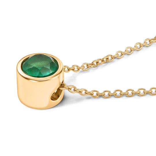 EVER TRUE 3er Set - Smaragd-Quarz Triplette Anhänger mit Kette, Ring und Ohrringe, ca. 50 cm (Größe 18.00) ca. 7.66 ct