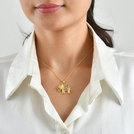 EVER TRUE Mehrfarbiger Saphir Anhänger mit Kette, ca. 50 cm ca. 0.96 ct