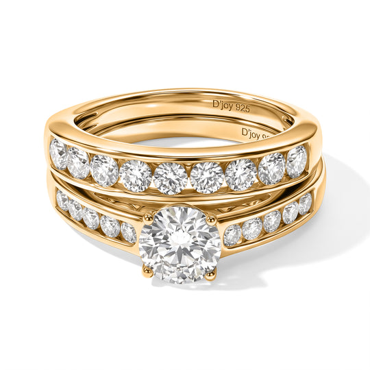 2er-Set Moissanit Stacking-Ringe, 925 Silber platiniert - 1,45 ct.