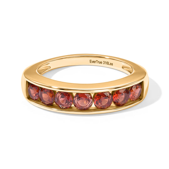 EVER TRUE 2er Set - Mosambik Granat Ring und Ohrringe, (Größe 17.00) ca. 4.53 ct