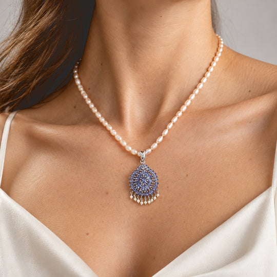 D'Joy AA Salamanca Feueropal, Süßwasser Perle (3mm) Schmuckset ca. 50 cm 925 Silber 750 Gelbgold vermeil 64.30 ct