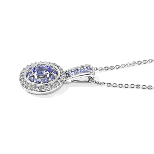 D'Joy Tansanit Schmuckset ca. 50 cm 925 Silber Rhodiniert ca. 0,51 ct.