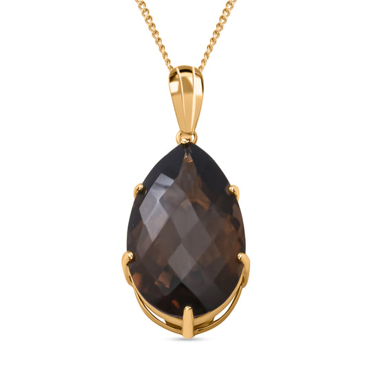 Smaragd-Triplett-Quarz-Anhänger mit Kette, 925 Silber platiniert ca. 50.56 ct