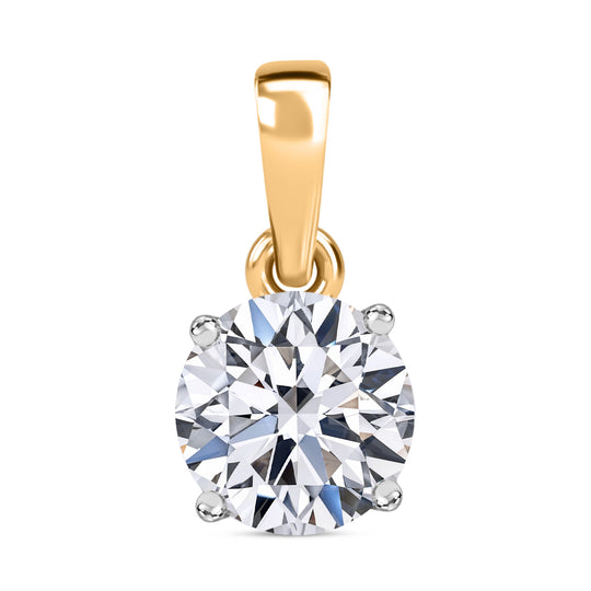LUXURIANT DIAMOND- SGL zertifizierter VS-EF Labor Diamant Anhänger und Ohrringe in 375 Gelbgold