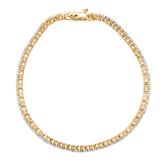 LUXURIANT DIAMOND- Labor Diamant 19cm Armband (VS) und Ring (SI) in 585 Gelbgold