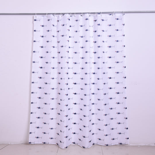 Duschvorhang mit 12 Haken, 180x180 cm, grau