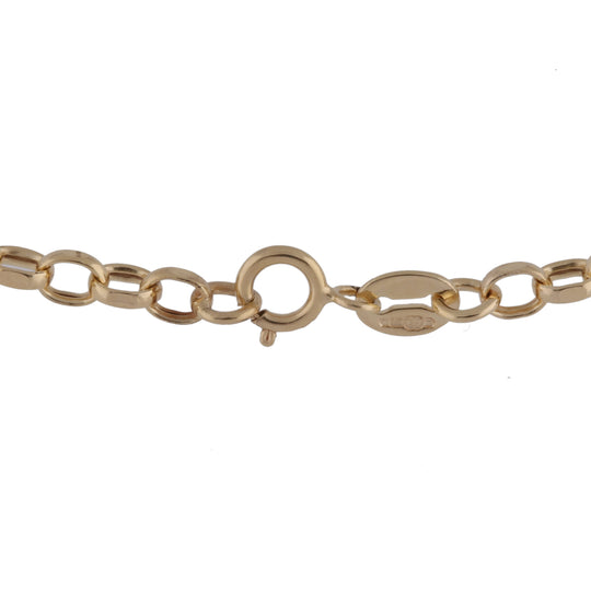 Ovale Erbskette, ca. 50 cm, 375 Gelbgold ca. 3,21g