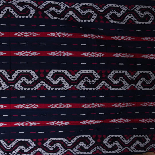 Handgefertigte Tenun-Decke mit Lasem-Motiv, 119,3x254cm, Mehrfarbig
