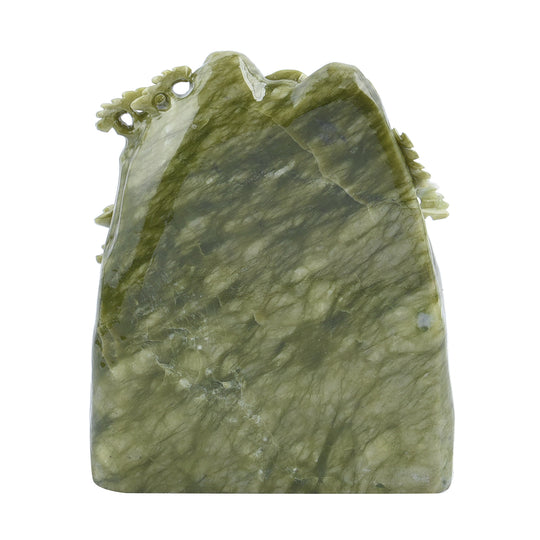 Handgefertigte Edelsteinfigur aus Serpentin, Größe 19x19,5x20,5 cm, Grün