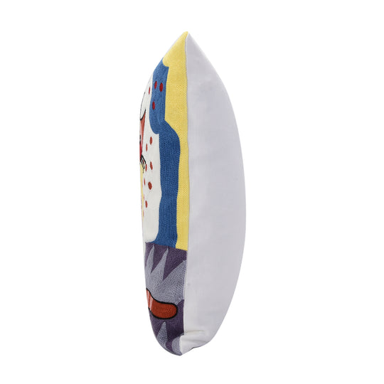 Kissenbezug mit Stickerei und Reißverschluss, Größe: 43x43cm, Blau