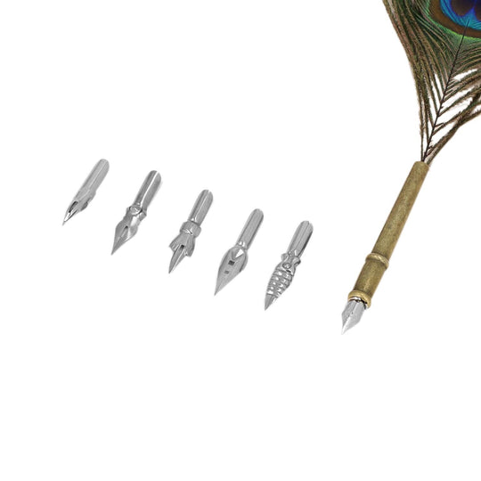 Federstift-Geschenkset in stilvoller Box, Pfaufeder