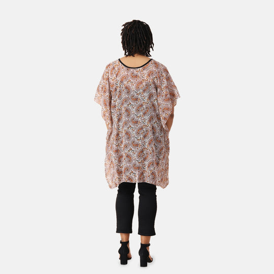 Chiffon Top, Paisleymuster, Einheitsgröße, braun