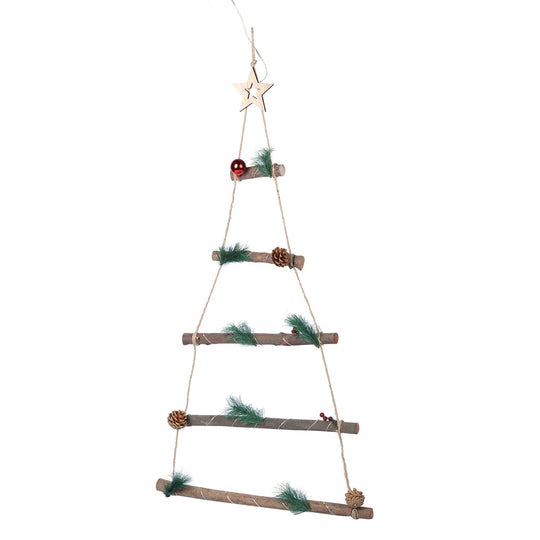Hängender, moderner Weihnachtsbaum mit 25 warmen LEDs, 3xAA Batterie (nicht inkl.), Größe 43,5x87 cm