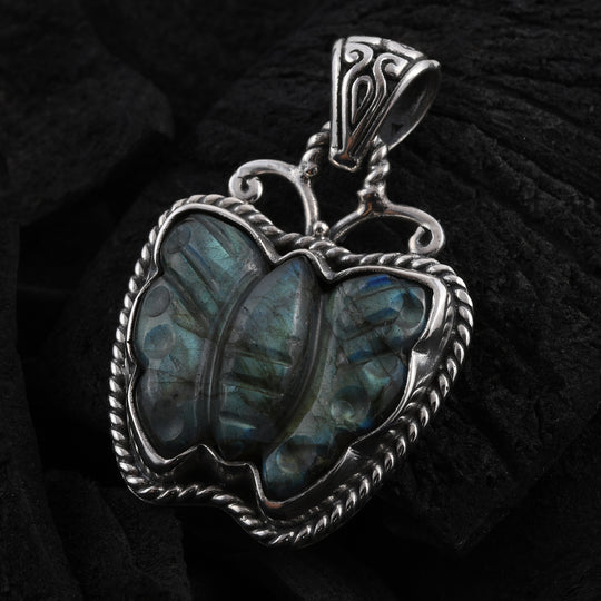 Royal Bali Kollektion - Labradorit Anhänger, 925 Silber ca. 15.56 ct