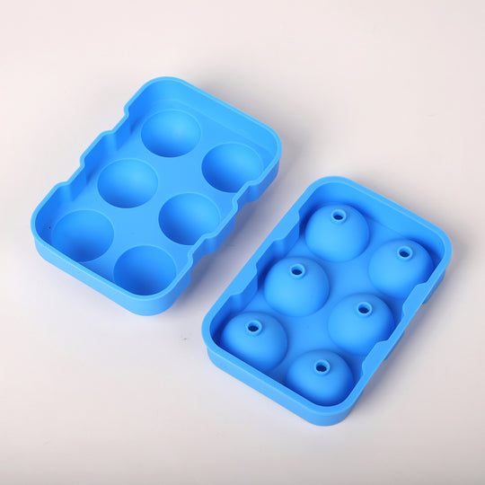 2er-Set Eiswürfelbehälter mit Deckel, Größe 12x17,5x5 cm, Blau und Rot