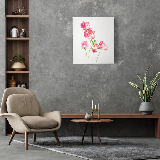 Leinwand Rahmen Digitaldruck Blumen Wandbild, Größe 38x43 cm