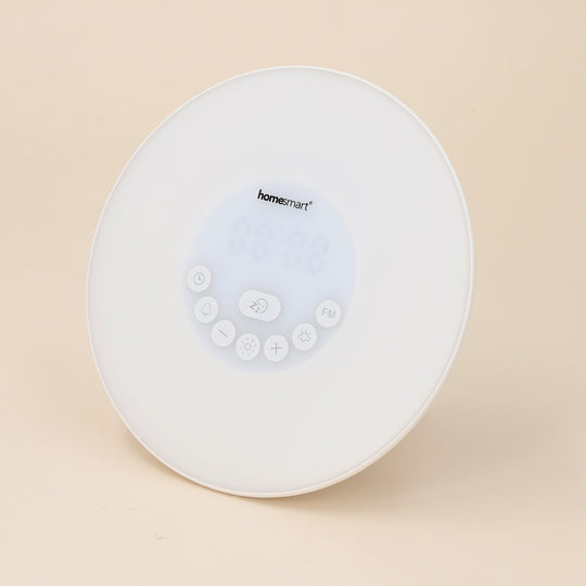 Wecker mit Wecklicht, Lautsprecher, Signalfunktion und Lichttherapie-Lampe, Weiß