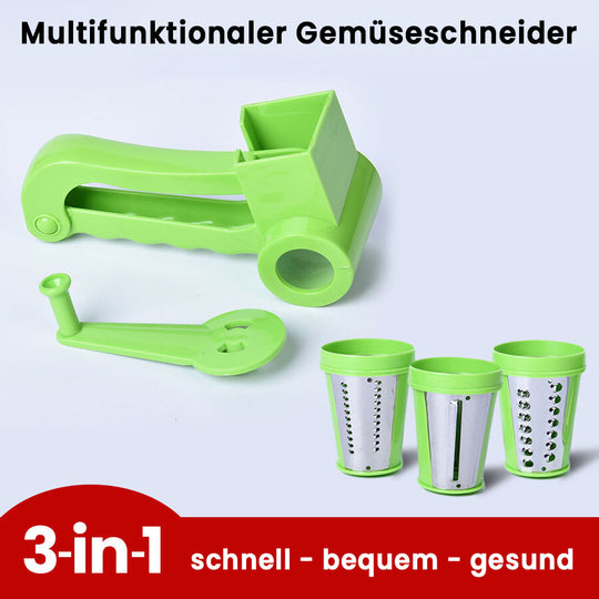 Mini Obst- & Gemüseschneider mit 3 Klingen, 18x8x12cm, Weiß