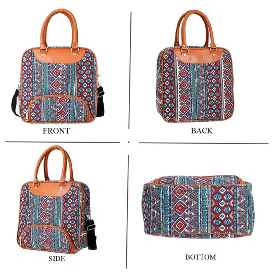 Boho Stil Handtasche, Größe 30x30x12 cm, Blau und Mehrfarbig