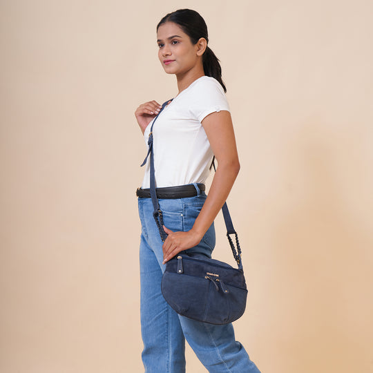 Crossbody Tasche aus 100% echtem Leder, Größe 33x3,8x25,4 cm, Hellbraun