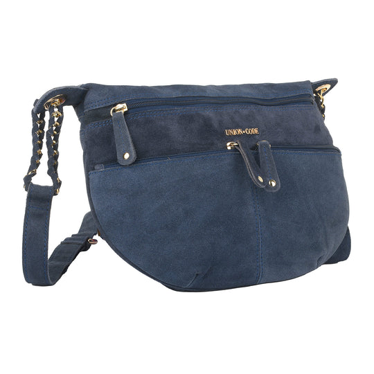 Crossbody Tasche aus 100% echtem Leder, Größe 33x3,8x25,4 cm, Hellbraun