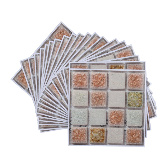 20er-Set Mosaik Wandaufkleber Wanddekoration, 10x10 cm, Grün