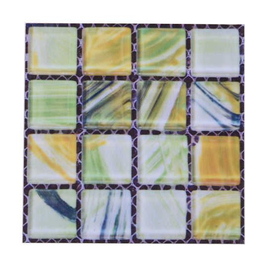 20er-Set Mosaik Wandaufkleber Wanddekoration, 10x10 cm, Grün