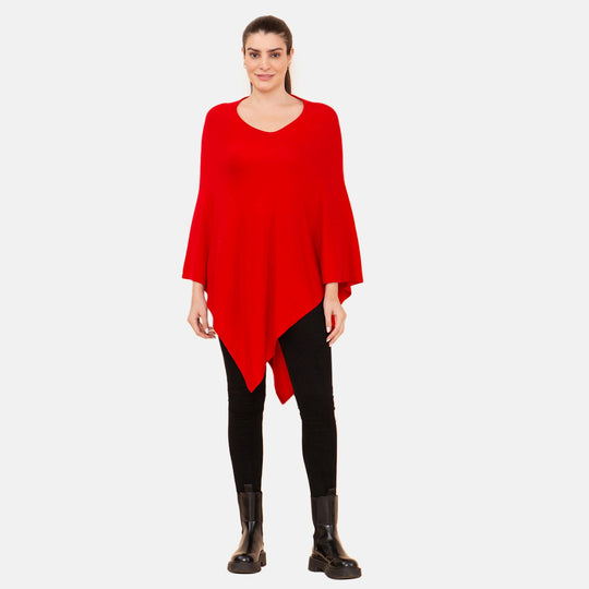 LA MAREY - Luxus Kaschmir Poncho, Schokolade
