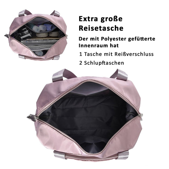 Dusky Pink Nylon Faltbare Reisetasche Größe: 40*28*23cm, 2 Steckfächer, rosa